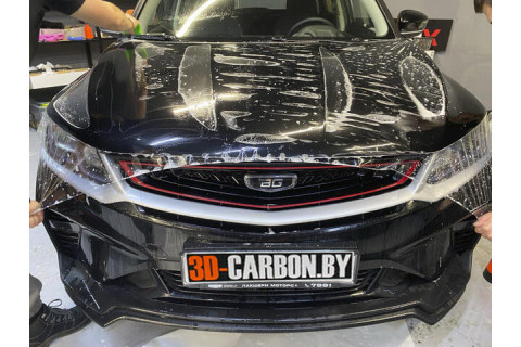 Geely Coolray оклейка антигравийной полиуретановой пленкой в Минске