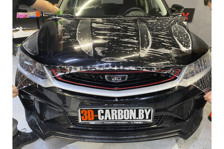 Geely Coolray оклейка антигравийной полиуретановой пленкой в Минске