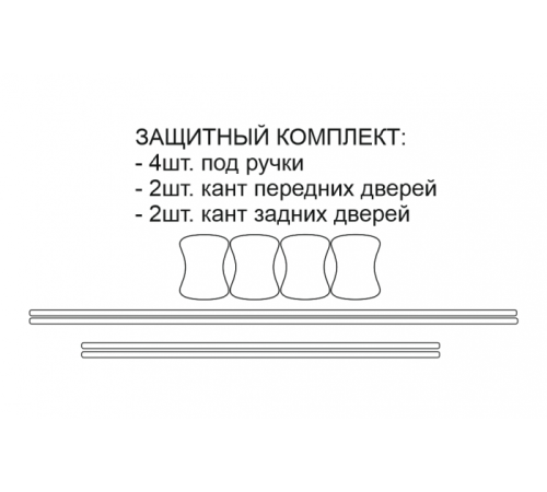 Комплект защиты под ручками 4шт, канты дверей 4шт.